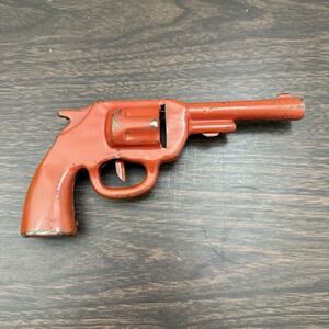 1930's Wyandotte Stamped Pressed Steel Toy Pistol Gun Vintage Orange Paint